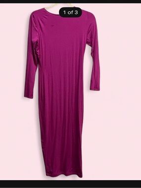 JLUXLABEL Magenta Long Sleeve Maxi Dress